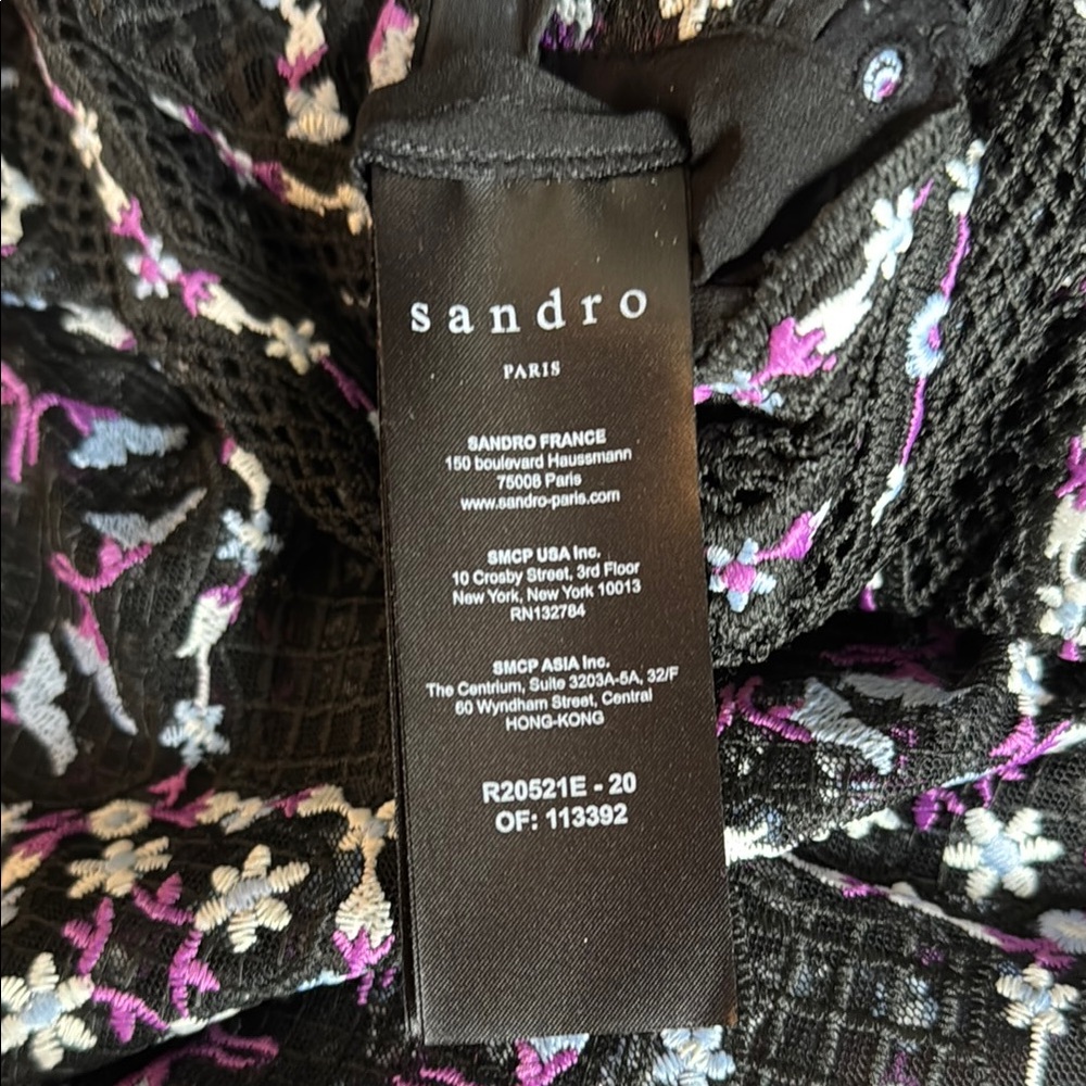 Sandro Paris Black and Multi colored Ruffled Tiered Maxi Dress - Picture 15 of 15